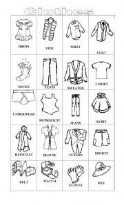 English Worksheet: CLOTHES