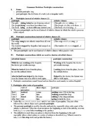 English Worksheet: overview_participle constructions