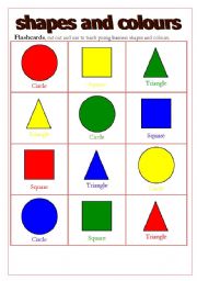 English worksheet: Shapes and colours Flashcards