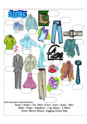 English Worksheet: Match the Clothes