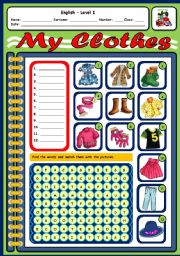 English Worksheet: CLOTHES