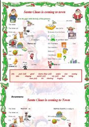 English Worksheet: SANTA CLAUS IS COMING TO TOWN