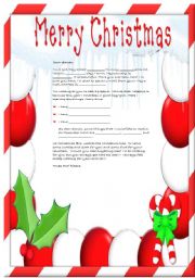 English Worksheet: A letter to Santa Claus II