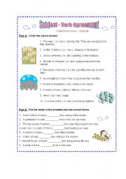 English Worksheet: Subject-Verb Agreement