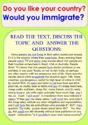 Would you immigrate? Do you want it?