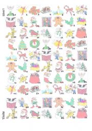 English Worksheet: Christmas board game