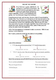 English Worksheet: when while story