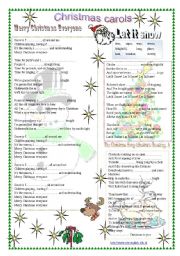 English Worksheet: Christmas carols, Christmas songs