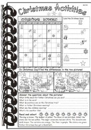 English Worksheet: Christmas Activities 2