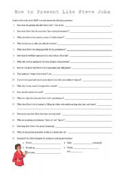 English Worksheet: Present Like Steve Jobs