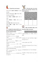 English worksheet: present simple