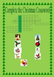 English Worksheet: Christmas crossword