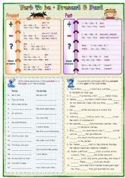 English Worksheet: Verb To be: Present & Past