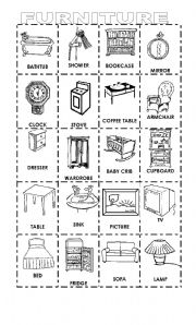 English Worksheet: Furniture Pictionary