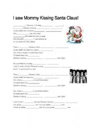 English worksheet: I saw mommy kissing Santa Claus