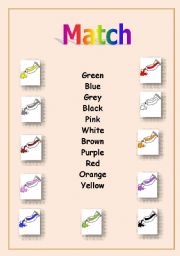 English worksheet: colours