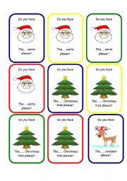 English Worksheet: Christmas go fish! 1/2