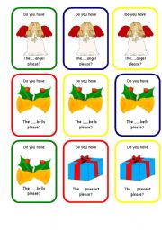 English Worksheet: Christmas go fish! 2/2