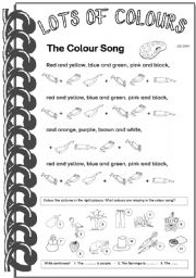 English Worksheet: Lots of Colours /  b+w