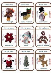 English Worksheet: Christmas Traditions Game Cards