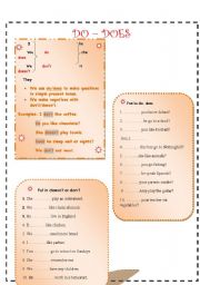 English Worksheet: do-does and negatives