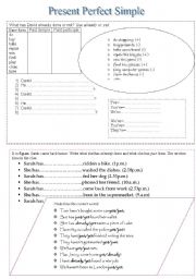 English Worksheet: present perfect simple: already, just, yet