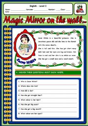 English Worksheet: MAGIC MIRROR ON THE WALL... (DESCRIBING PEOPLE - TWO PAGES)