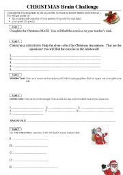 Christmas brain challenge for kids