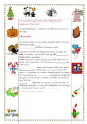 English Worksheet: Quiz on Festivals  -  Part 1 -  Christmas