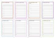 English Worksheet: SLAM - First class fun activity - 6 pages (fully editable)