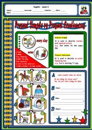 English Worksheet: PRESENT SIMPLE VS PRESENT CONTINUOUS