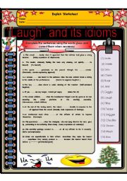 English Worksheet: Laugh and its idioms 