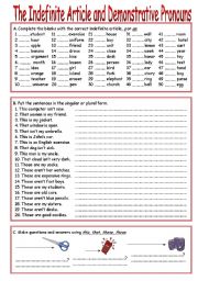 The Indefinite Article and Demonstrative Pronouns