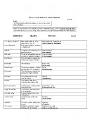 English Worksheet: Business Idiomatic expressions (Exercise and Answer key)