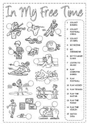 English Worksheet: Free Time - Pictionary