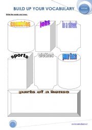 English Worksheet: Build up your vocab: usual topics