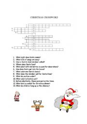 English worksheet: Christmas Crossword 2