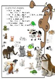 English Worksheet: ask and find the animal