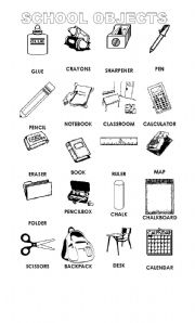 School Objects Pictionary