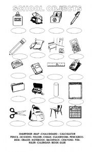 English Worksheet: Identify the school objects