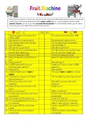 English Worksheet: Fruit Machine- error correction for elementary to upper intermediate