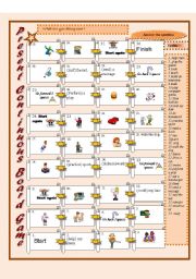 English Worksheet: Present Continuous Board Game