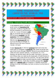 English Worksheet: Around the world : the continents South-America (10 pages)