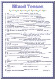 English Worksheet: MIXED TENSES