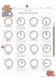English Worksheet: WHAT TIME IS IT? #5