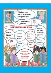 English Worksheet: What do you want to be when you grow up?