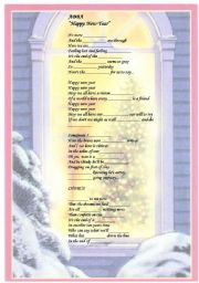 English Worksheet: HAPPY NEW YEAR by ABBA