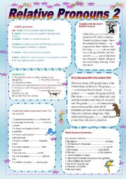 English Worksheet: Relative Pronouns 2