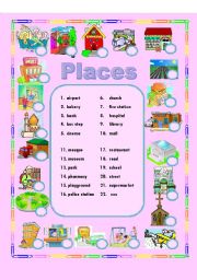 English Worksheet: Places