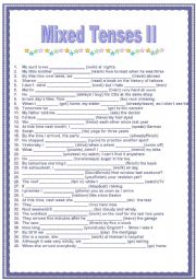 English Worksheet: MIXED TENSES II